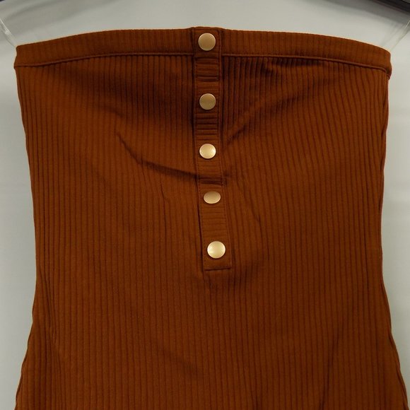 LoveLA Sara Tube Top Halter Dress Burnt Orange Muliple Sizes - Picture 2 of 7